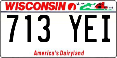 WI license plate 713YEI