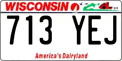 WI license plate 713YEJ
