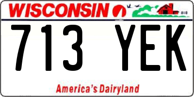 WI license plate 713YEK