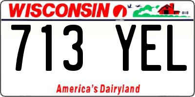 WI license plate 713YEL