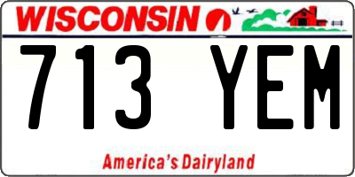 WI license plate 713YEM