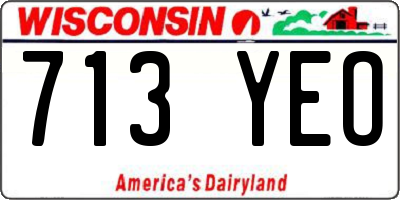 WI license plate 713YEO