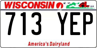 WI license plate 713YEP