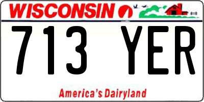 WI license plate 713YER