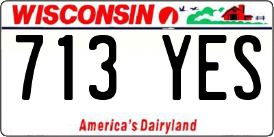 WI license plate 713YES