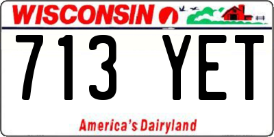 WI license plate 713YET