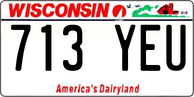 WI license plate 713YEU