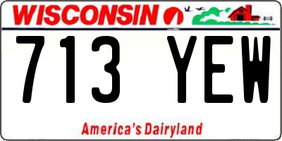 WI license plate 713YEW