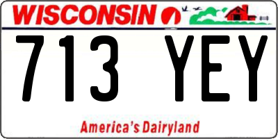 WI license plate 713YEY