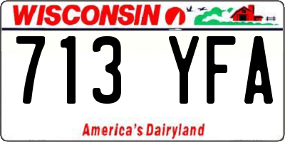WI license plate 713YFA