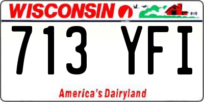 WI license plate 713YFI