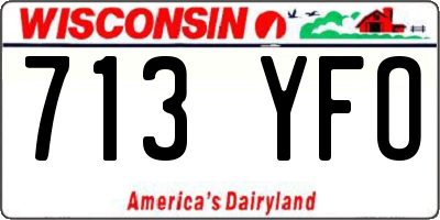 WI license plate 713YFO