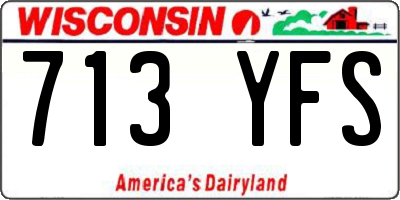 WI license plate 713YFS