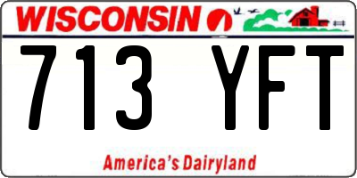 WI license plate 713YFT