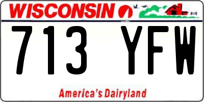 WI license plate 713YFW