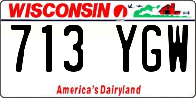 WI license plate 713YGW