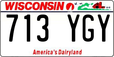 WI license plate 713YGY