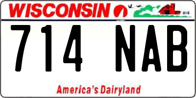 WI license plate 714NAB