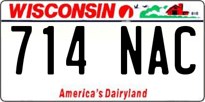 WI license plate 714NAC