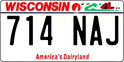 WI license plate 714NAJ