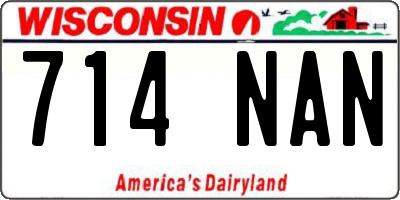 WI license plate 714NAN