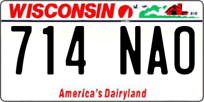 WI license plate 714NAO