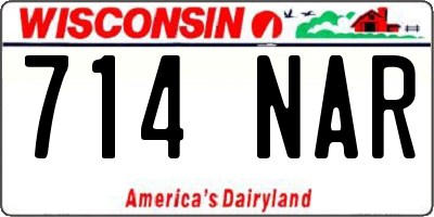 WI license plate 714NAR