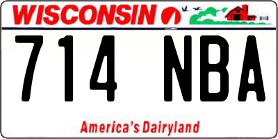 WI license plate 714NBA