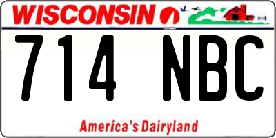 WI license plate 714NBC