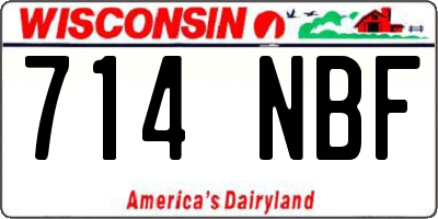 WI license plate 714NBF