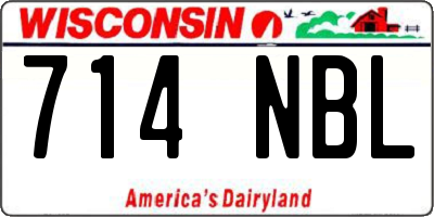 WI license plate 714NBL