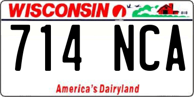 WI license plate 714NCA