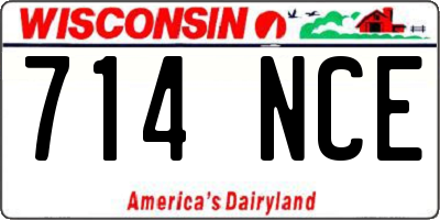 WI license plate 714NCE