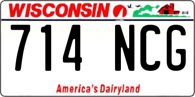 WI license plate 714NCG