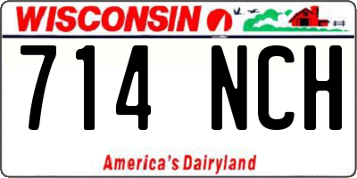 WI license plate 714NCH