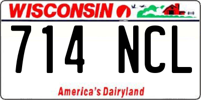 WI license plate 714NCL