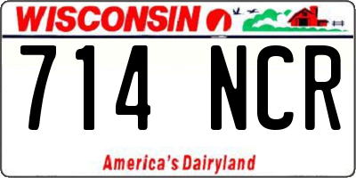 WI license plate 714NCR