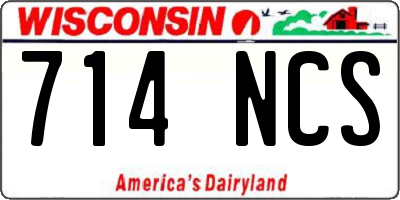 WI license plate 714NCS