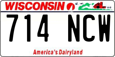 WI license plate 714NCW