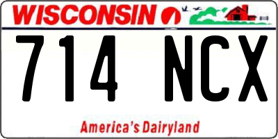 WI license plate 714NCX