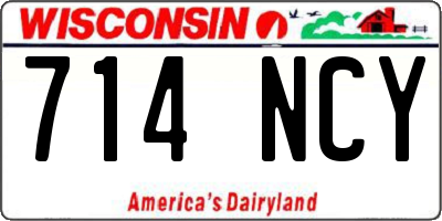 WI license plate 714NCY