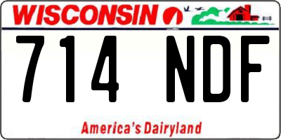 WI license plate 714NDF