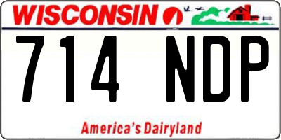 WI license plate 714NDP