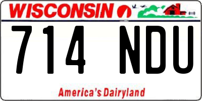 WI license plate 714NDU