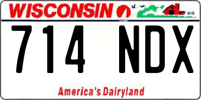 WI license plate 714NDX