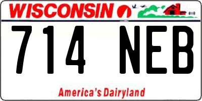 WI license plate 714NEB