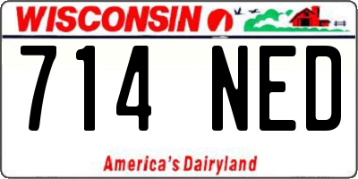 WI license plate 714NED