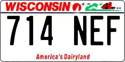 WI license plate 714NEF