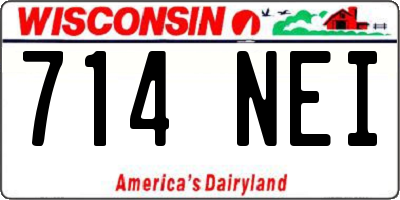 WI license plate 714NEI