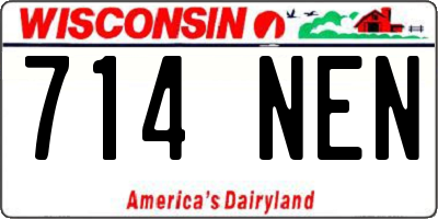 WI license plate 714NEN